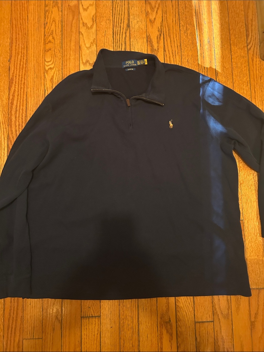 Polo by Ralph Lauren Navy Quarter-Zip Pullover with Embroidered Pony